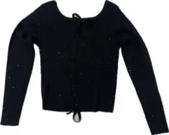 ローリーズファーム　LOWRYS FARM ラメスパンコールプルオーバー　黒