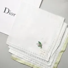【SALE】Dior刺繍ハンカチ[タグ付4枚]