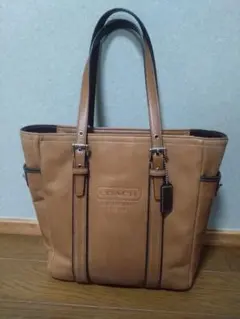 COACH コーチ　トートバッグ ブラウン レザー ターンロック 本革