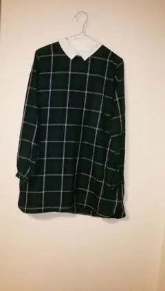 チェック 緑 ワンピース