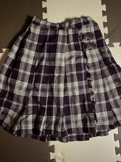 赤茶色チェックスカート(裏地あり)