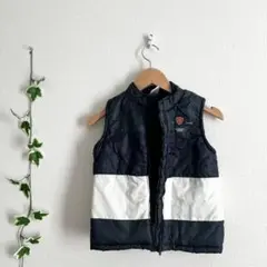ネイビー/ホワイト ダウンベスト 110cm~