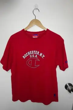 USA古着　Champion　ロゴビッグプリントTシャツ　赤　Mサイズ
