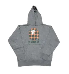 90s-00s A BATHING APE グレー チェック柄　パーカー