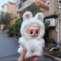 LABUBU (17㎝)ぬいぐるみぬい服　ドラゴン　ホワイト　着ぐるみ　着せ替え