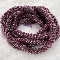 紫と赤ビーズの帯締め