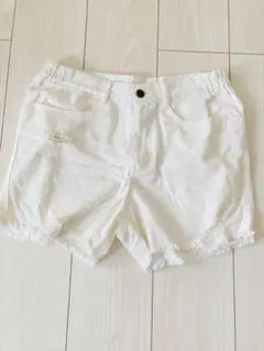 ホワイトフリンジショートパンツ　W closet 白　フリーサイズ