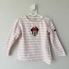ミニーマウス刺繍 長袖カットソー 110cm