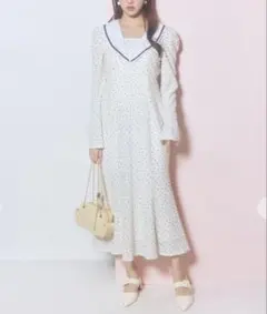 【新品】バイカラーデザインカットワンピースリリアンカラット