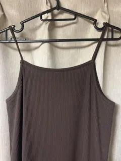 ブラウン リブキャミソールワンピース　GU