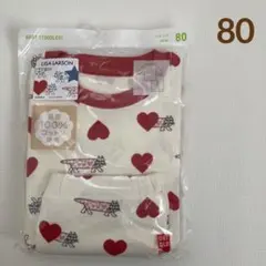 ユニクロ　長袖パジャマ　リサラーソン　ハート柄　80