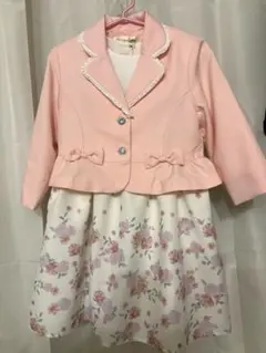 フォーマルドレス ジャケット セット 120cm ピンク　花柄 ホワイト