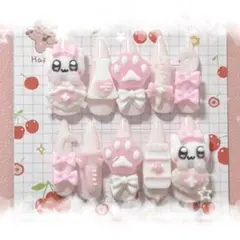 ネイルチップ 量産型 地雷系 平成女児 現品 ピンク 4