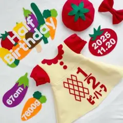 【3/10発送】かわいいぽわんと袖付きワンピース　キューピーハーフバースデー