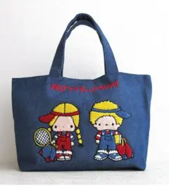 【新品】パティ＆ジミーサガラ刺繍 ランチトートバッグ デニムお散歩昭和レトロのサムネイル