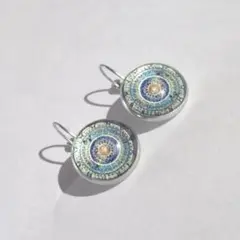 マンダラ模様 ラウンドピアス 両耳用のサムネイル