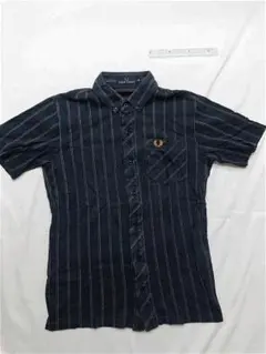 ◎フレッドペリー FRED PERRY ストライプ半袖シャツ Sサイズ メンズ