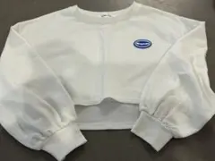 GLOBAL WORK 130 ホワイト ワンポイントクロップド丈　子供