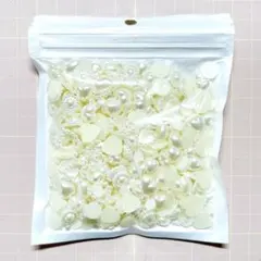 パール調 モチーフパーツ まとめ売り ハート/レジン デコパーツ ホイップデコ