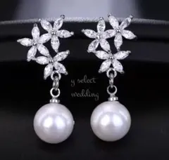 高品質♡キュービックジルコニア パール ピアス イヤリング 結婚式 ウェディング