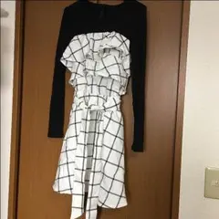 CECIL McBEE リブニット切り替えワンピ