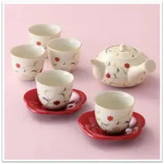 たち吉■橘吉 色唐草 急須 湯呑み 5個 茶器セット