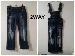 オーバーオール サロペット デニム パンツ 2WAY レディース