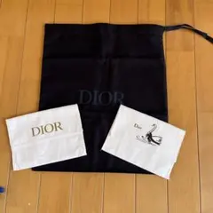 クリスチャンディオール　保存袋　布袋　ホワイト＆ネイビー