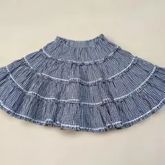 メゾピアノ mezzo piano チェック柄 スカート 130cm 黒 白