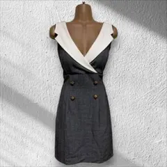 美品★韓国ドレス グレー S インポート ミニドレス