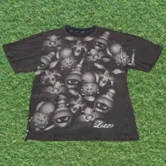 【00s】 Lot29 ルーニーテューンズ コラボ Tシャツ L 黒 総柄 古着