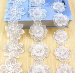 レース アップリケ ワッペン 花 刺繍セットDIY手作り 6種類（各5枚）