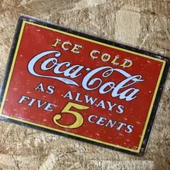 Coca-Cola ブリキ看板 レトロデザインのサムネイル