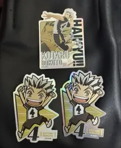 ハイキュー　木兎光太郎　キャラカットステッカーガム　3枚セット 梟谷