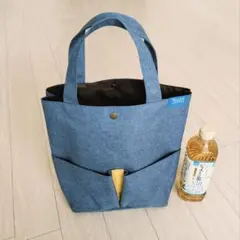【美品】TULLY'S タリーズ トートバッグ A4サイズ ブルー ランチバッグ