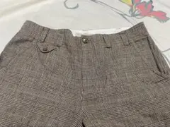 ヒューマンウーマン　Mサイズ　チェック柄　5ポケット　パンツ　麻60%綿40%のサムネイル