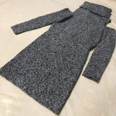 【美品】リエンダ ニットワンピース タートルネック Sサイズ　ブラック　ホワイト