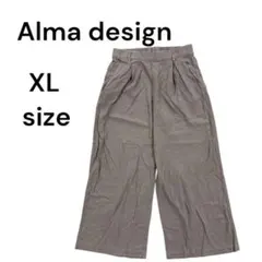 アルマデザイン　ワイドパンツ　ウエストゴム　レディース　XL LL 2291