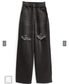 GRL ダメージデニムワイドパンツ