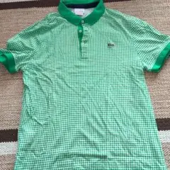 LACOSTE グリーン チェック柄 ポロシャツ サイズ4