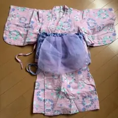 浴衣 ピンク 花柄 100サイズのサムネイル