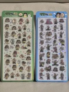 韓国限定 パンパンイ ボンボンドロップシール 3D ぷっくりシール 2種セット