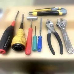 工具セット ドライバー プライヤー ハンマー カッター 7点セット