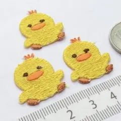 【3枚セット】ひよこ ミニワッペン 刺繍 アイロン アップリケ ヒヨコ