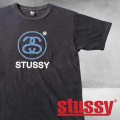 希少 OLD STUSSY Tシャツ SSリンク 青ボーダー 紺タグ 90s