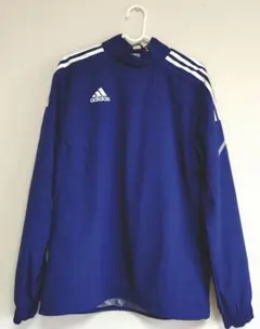 adidas 青 ハイネック ナイロンジャケット M