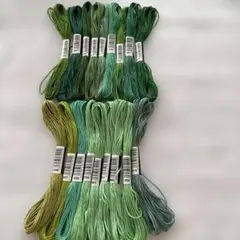 刺繍糸　１８本セット　グリーンカラー　ミサンガ　刺し子　ステッチ
