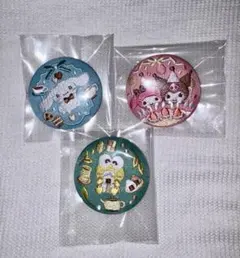 サンリオ　刺繍缶バッジ　シナモロール　けろけろけろっぴ　マイメロ　クロミ　セット