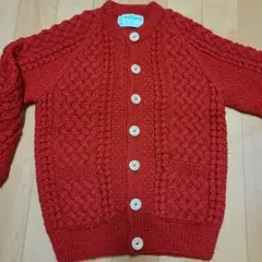 インバーアラン　赤　カーディガン　ニット　新品　未使用