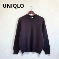 UNIQLO ユニクロ メランジクルーネックセーター モヘヤ ウールパープルXL